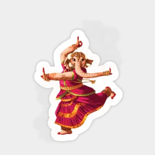 Indian elephant dancer on magenta background Sticker